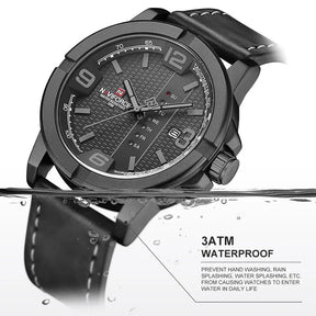 Men's Sports Watch with Leather Strap - LeatherSport Elite