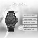 Men's Sports Watch with Leather Strap - LeatherSport Elite