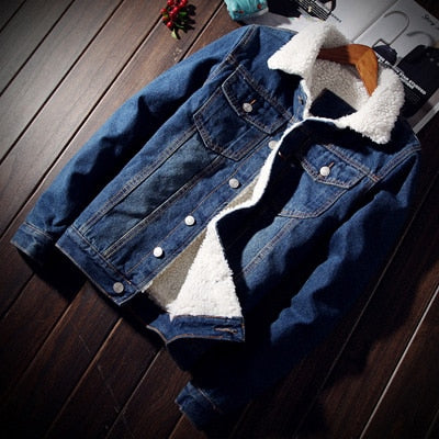 Men's Wool Lined Denim Jacket 