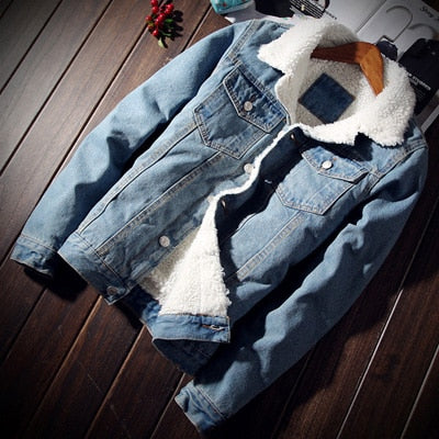 Men's Wool Lined Denim Jacket 