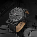 Men's Sports Watch with Leather Strap - LeatherSport Elite