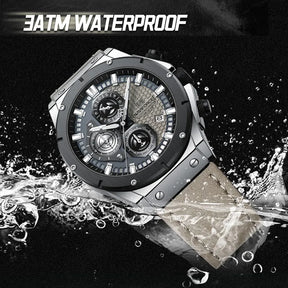 Luxury Men's Leather Watch - ChronoLuxe Prestige