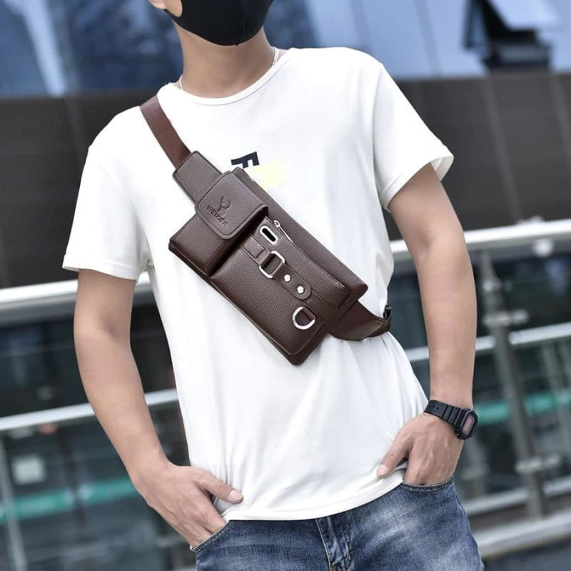 Men's Leather Crossbody Bag